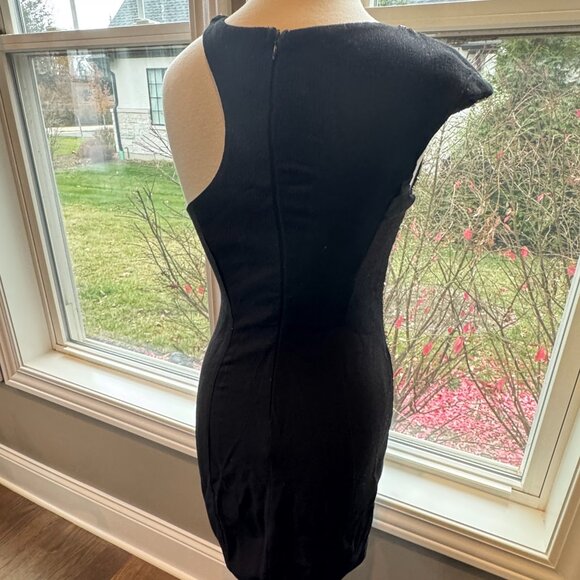 Jean Jail One Shoulder Black Gold Sequin Party Mini Dress - Picture 10 of 11